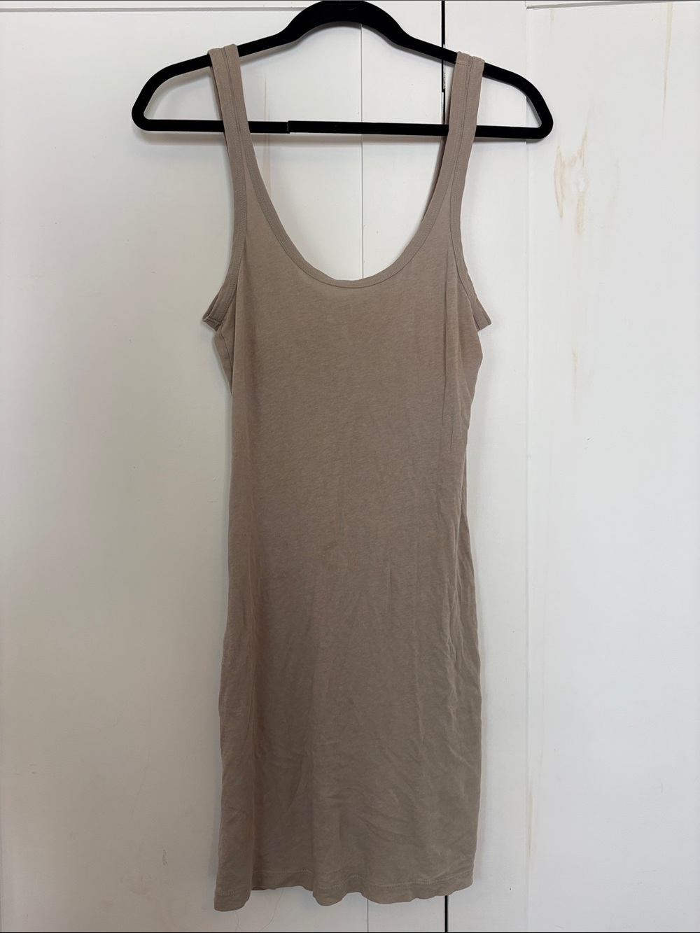 James Perse Slim Scoop Tank Dress - Taupe